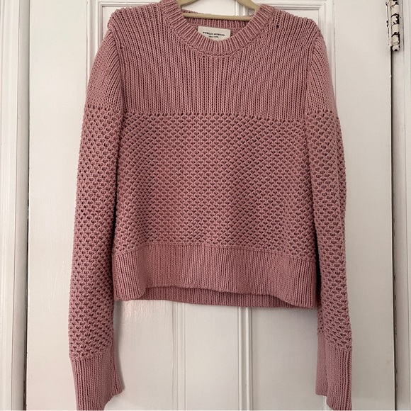 Public School New York Cony Sweater Pink Bond Knit Crew - Picture 2 of 8